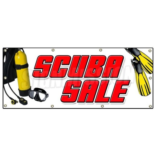 SCUBA SALE BANNER SIGN diving shop equipment diver tank rental filled